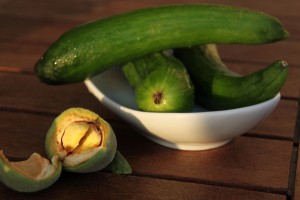 unripe almonds and mini cucumbers Lebanon